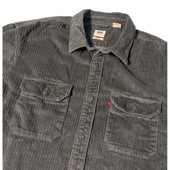 Levi's Jackson Worker Corduroy Overshirt Jacket Button Down Up Pewter Gray Sz L - Picture 8 of 16